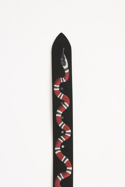 Gucci Leather Printed Belt
