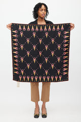 Gucci Black & Multi Silk Ice Cream Scarf