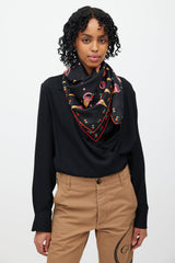 Gucci Black & Multi Silk Ice Cream Scarf