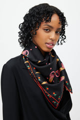 Gucci Black & Multi Silk Ice Cream Scarf
