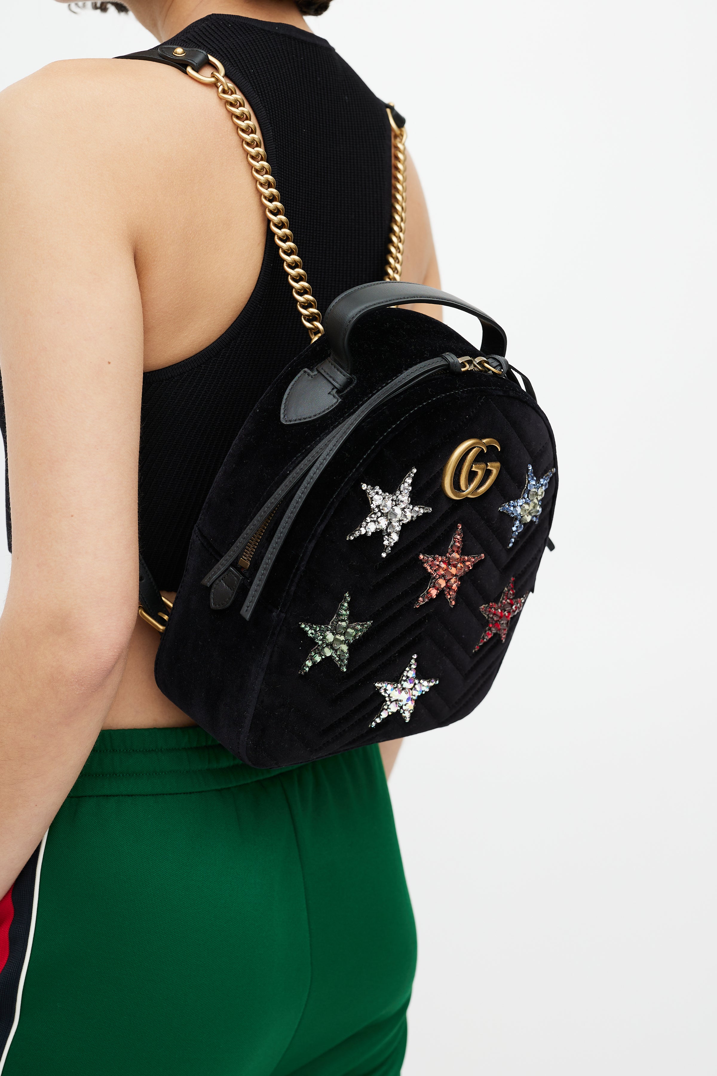 gucci black mini backpack Gucci // Star Gem GG Dome Backpack – VSP Consignment