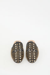 Gucci Black & Multi Studded Leather Princetown Mule