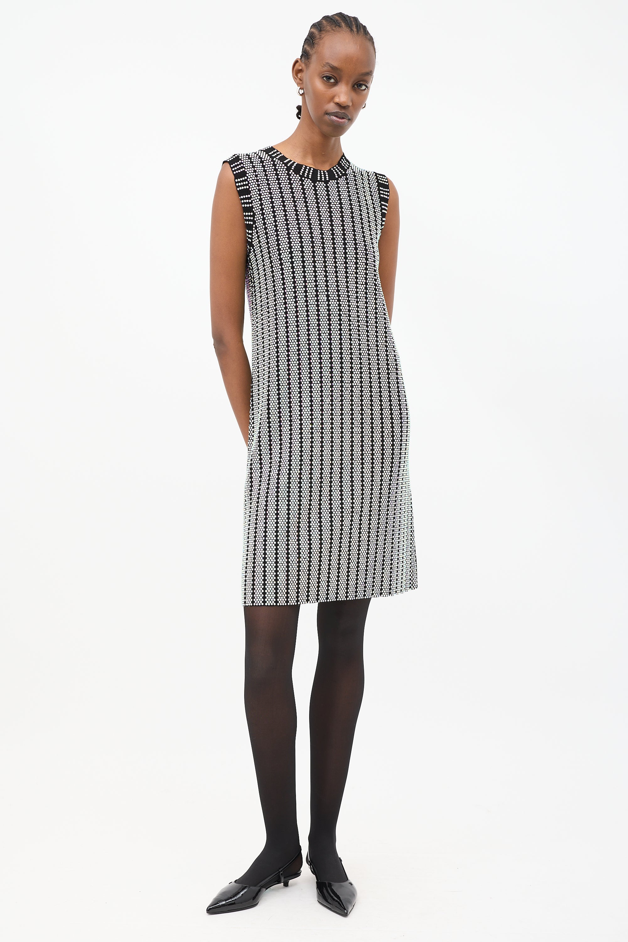 Gucci // Crystal Embellished Ribbed Knit Dress VSP Consignment Gucci // Crystal Embellished Ribbed Knit Dress VSP Consignment