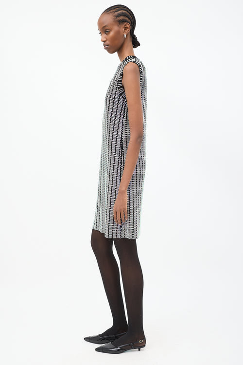 Gucci Black & Multicolour Crystal Embellished Ribbed Knit Dress