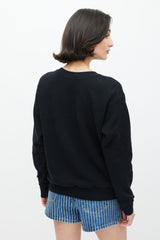 Gucci Black & Multicolour Embroidered Logo Crewneck Sweater