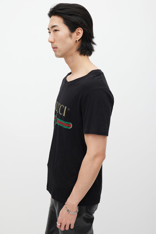 Gucci Black & Multicolour GG Logo T-Shirt