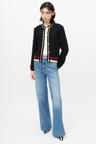 Gucci Black & Multicolour Knit Jacket