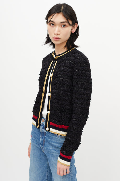 Gucci Black & Multicolour Knit Jacket