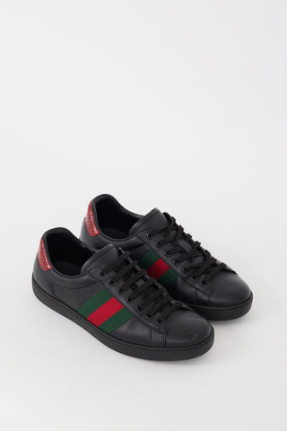 Gucci Black & Multicolour Leathe Ace Sneaker