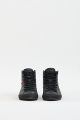 Gucci Black & Multicolour Leather Embellished High Top Sneaker