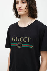Gucci Black & Multicolour Logo T-Shirt