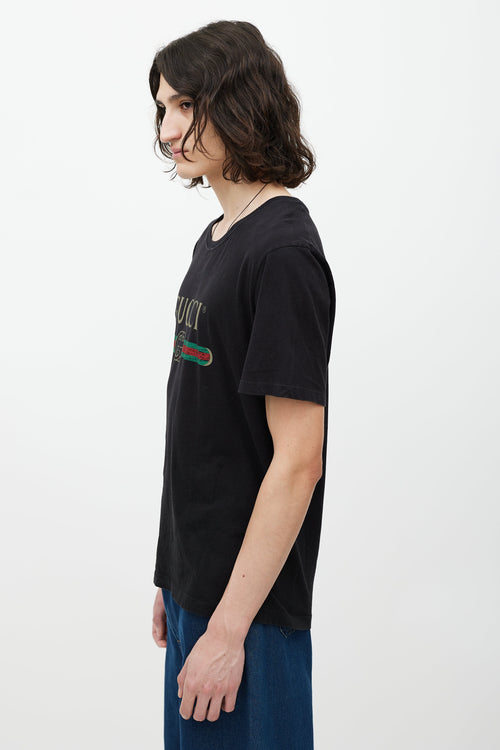 Gucci Black & Multicolour Logo T-Shirt