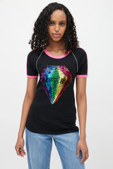 Gucci Black & Multicolour Loved Sequin Top