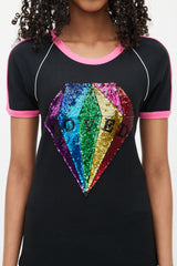 Gucci Black & Multicolour Loved Sequin Top