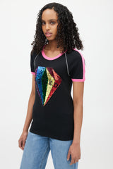 Gucci Black & Multicolour Loved Sequin Top