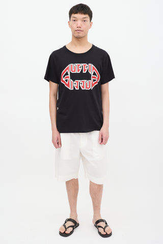 Gucci Black & Multicolour Metal Logo T-Shirt