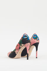 Gucci Black & Multicolour Ophelia Floral Embroidered Heel