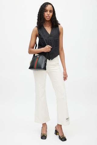 Gucci Black & Multicolour Ophidia Striped Leather Bag