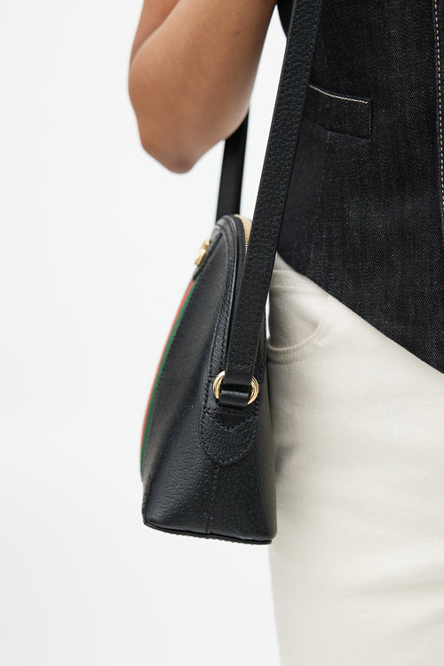 Gucci Black & Multicolour Ophidia Striped Leather Bag