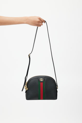 Gucci Black & Multicolour Ophidia Striped Leather Bag