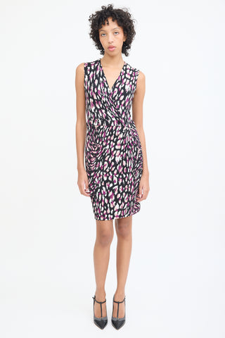 Gucci Black & Multicolour Patterned Midi Dress