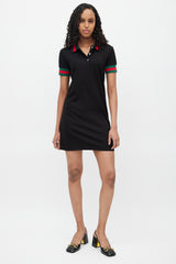 Gucci Black & Multicolour Striped Shirt Dress