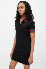Gucci Black & Multicolour Striped Shirt Dress