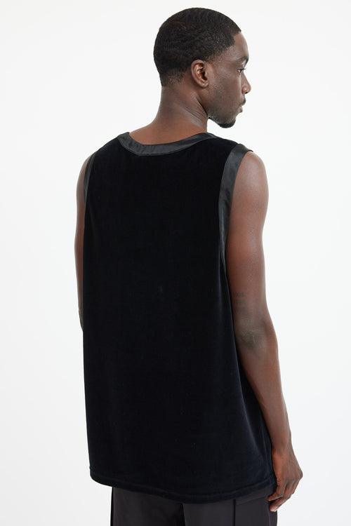 Gucci Black & Multicolour Velour Maison De L'Amour Tank
