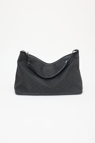 Gucci Black Nylon GG Guccissima Weekender Bag