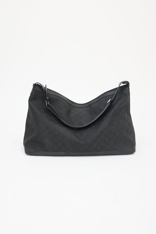 Gucci Black Nylon GG Guccissima Weekender Bag