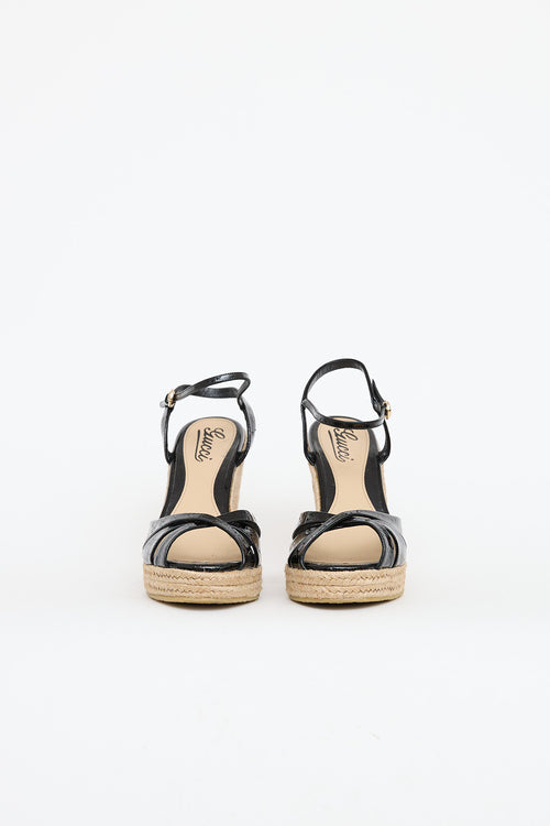 Gucci Patent Espadrille Sandal
