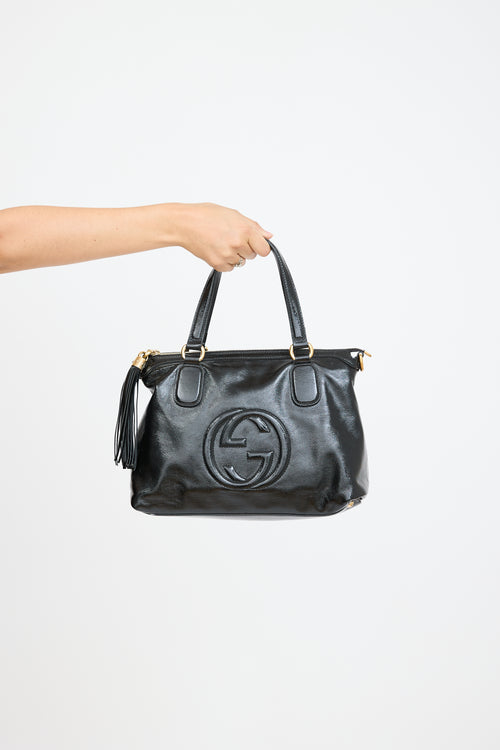 Gucci Black Patent Leather Soho Tote