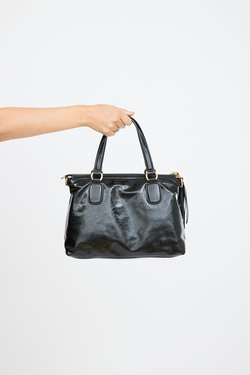 Gucci Black Patent Leather Soho Tote