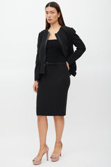 Gucci Black Peplum Jacket & Skirt Co-ord Set