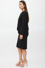 Gucci Black Peplum Jacket & Skirt Co-ord Set