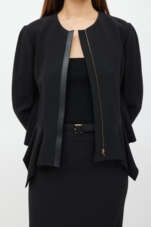 Gucci Black Peplum Jacket & Skirt Co-ord Set