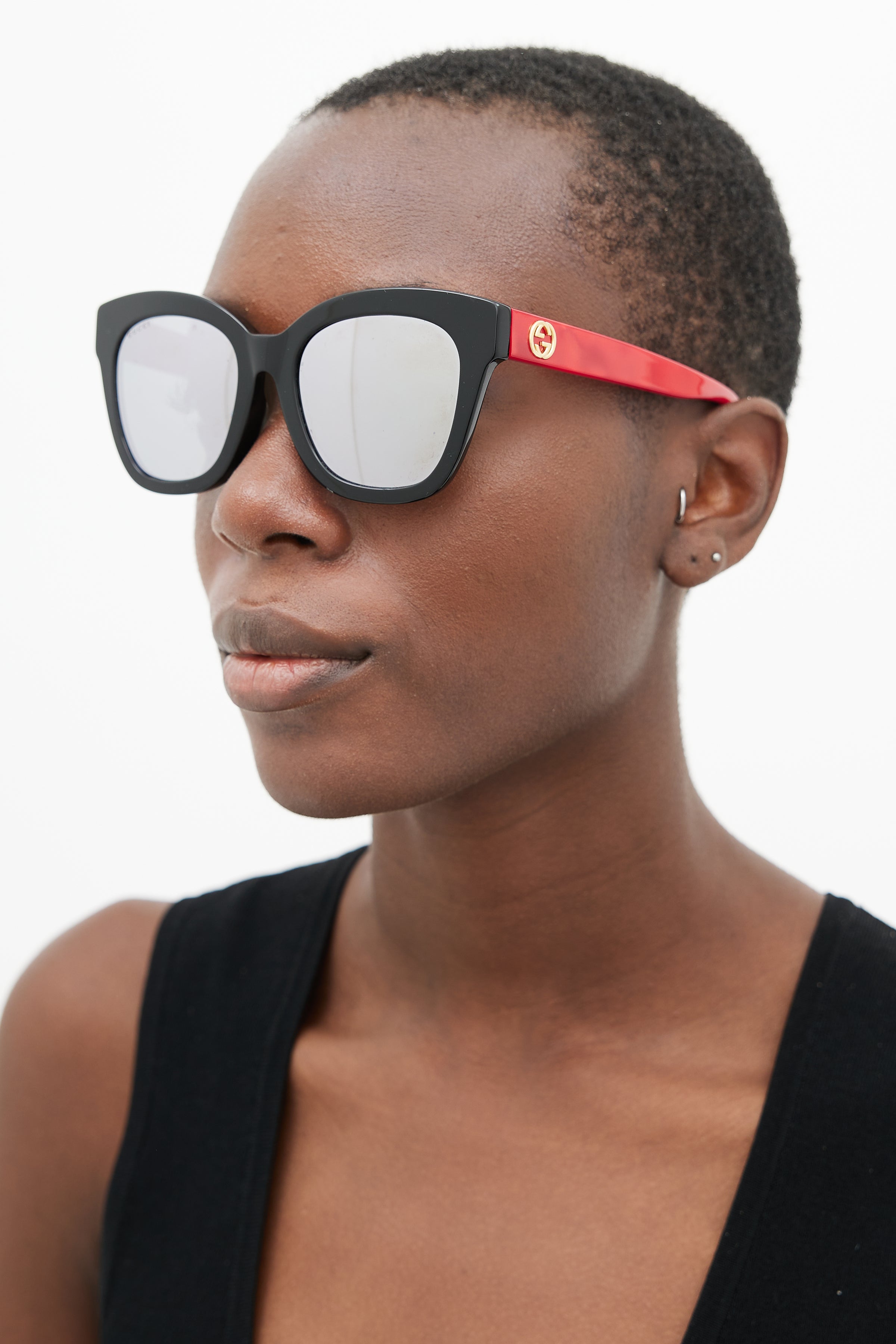 Gucci Rectangular Frame Sunglasses Black | Stylerunner