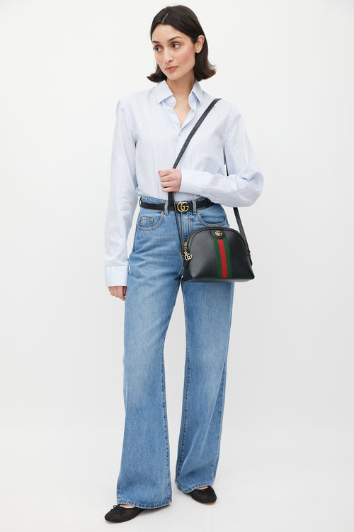 Gucci Black & Multicolour Leather Ophidia Dome Bag