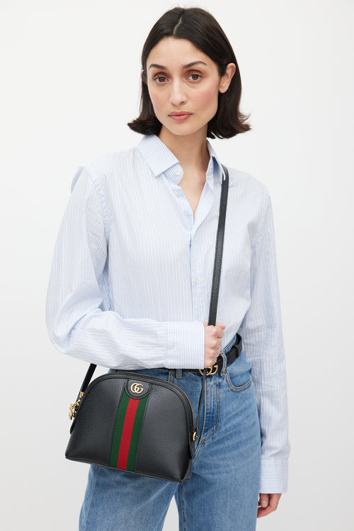 Gucci Black & Multicolour Leather Ophidia Dome Bag