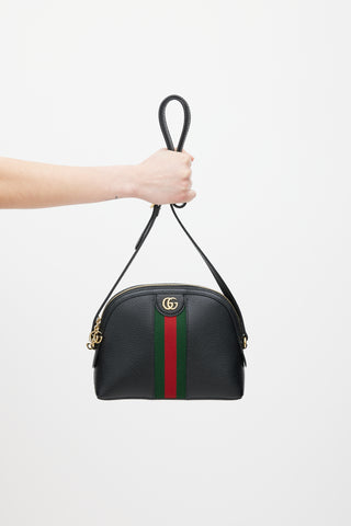 Gucci Black & Multicolour Leather Ophidia Dome Bag