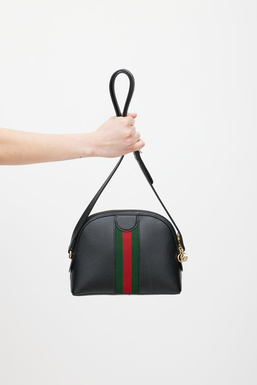 Gucci Black & Multicolour Leather Ophidia Dome Bag