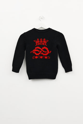Gucci Kids Black & Red Knit Sweater
