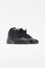 Gucci Black & Red Leather Hi-Top Sneaker