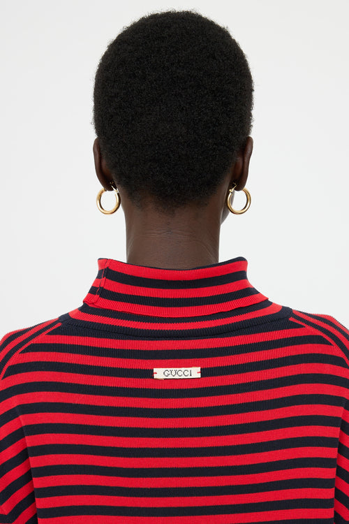 Gucci Striped Turtleneck Top
