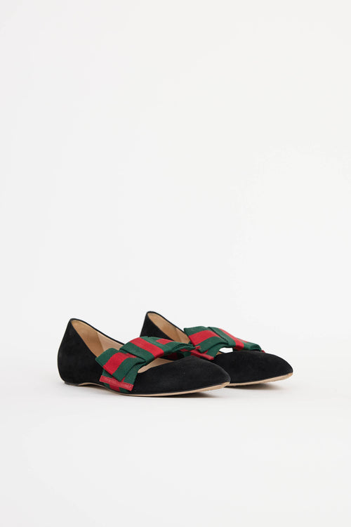 Gucci Suede Bow Flat