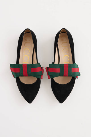 Gucci Suede Bow Flat