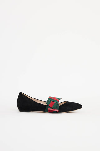 Gucci Suede Bow Flat