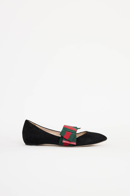 Gucci Suede Bow Flat