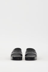 Gucci Black Rubber Logo Platform Sandal
