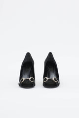 Gucci Satin Peep Toe Pump